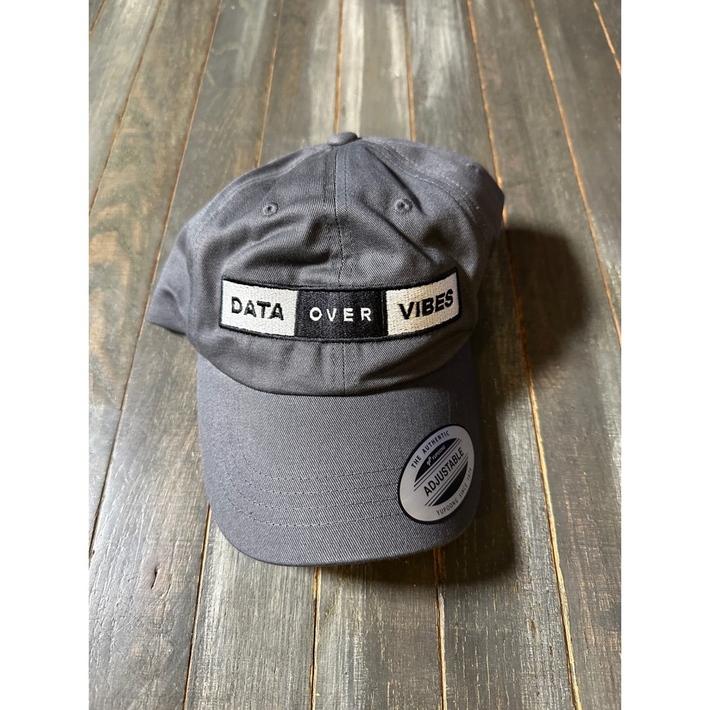 Yupoong Data Over Vibes Gray Adjustable Dad Hat Baseball Cap Tech Analyst Hat